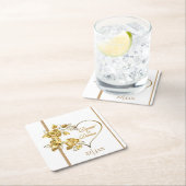 Personalisierte Goldene Hochzeit Rechteckiger Pappuntersetzer (Vor Ort)