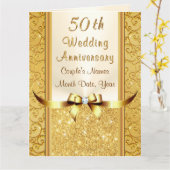 Personalisierte Goldene Hochzeitskarten, BIG Karte (Gelbe Blume)