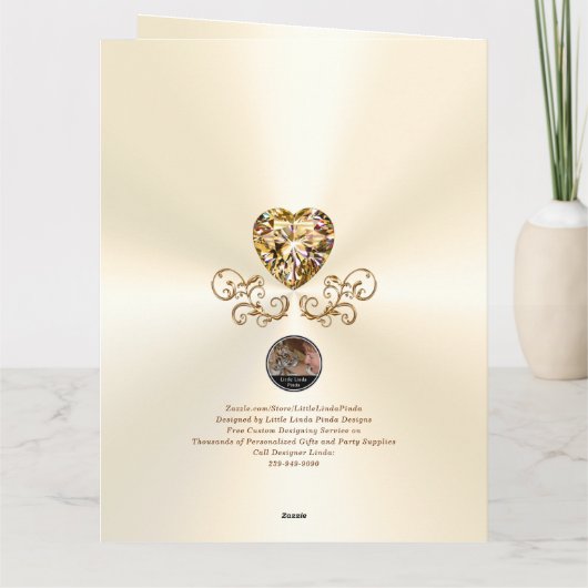 Personalisierte Goldene Hochzeitskarten, BIG Karte (Rückseite)