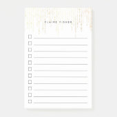 Personalisierte goldene Leuchten Post-it Klebezettel (Vorderseite)