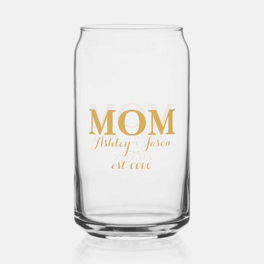 Personalisierte Goldene Mama EST Mütter Dosenglas (Vorderseite)