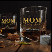 Personalisierte Goldene Mama EST Mütter Whiskyglas