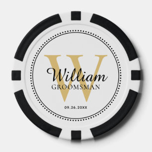 Personalisierte goldene monogrammierte Brautjungfe Pokerchips