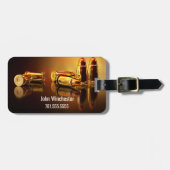 Personalisierte Goldene Patronen Gepäckanhänger (Vorderseite horizontal)