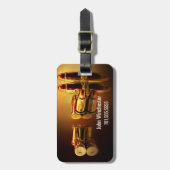 Personalisierte Goldene Patronen Gepäckanhänger (Vorderseite vertikal)