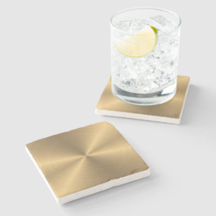 Personalisierte goldene radiale Metallstruktur Steinuntersetzer