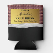 Personalisierte Goldene Ticketschokolade Dosenkühler (Rückseite)