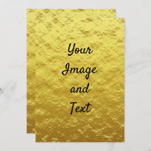 Personalisierte goldfarbene Folienkarte (Vorne/Hinten)