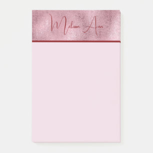 Personalisierte goldfarbene metallische Textur Ros Post-it Klebezettel