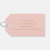 Personalisierte goldfarbene Rosa-Giftmarken Geschenkanhänger (Rückseite Horizontal)