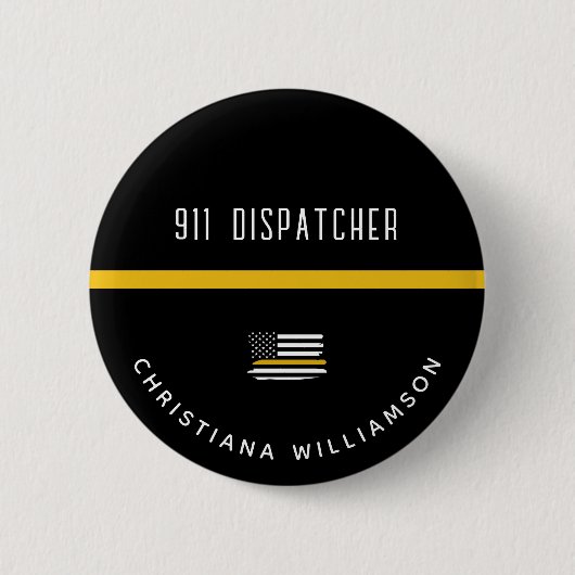 Personalisierte Goldflagge 911 Button (Vorderseite)