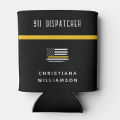 Personalisierte Goldflagge 911 Dosenkühler (Rückseite)