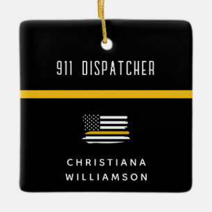 Personalisierte Goldflagge 911 Keramikornament