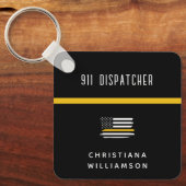 Personalisierte Goldflagge 911 Schlüsselanhänger (Vorderseite)