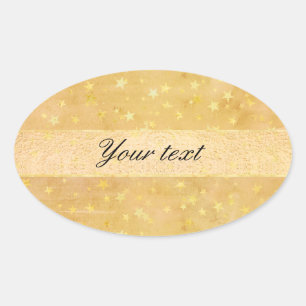 Personalisierte Goldfolie hat Watercolor in der Ovaler Aufkleber