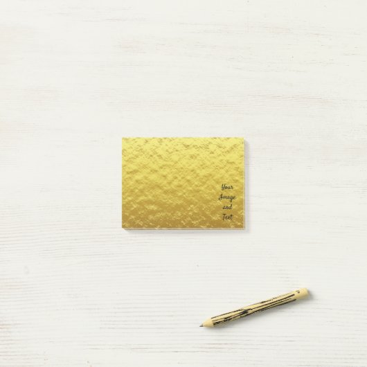 Personalisierte Goldfolie Post-it Klebezettel (Auf Schreibtisch)