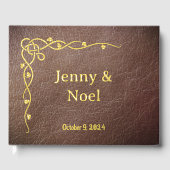 Personalisierte Goldfolie und Imitate Leder Gästebuch (Vorderseite)