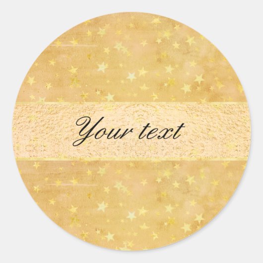 Personalisierte Goldfussstars Wasserfarben Runder Aufkleber (Vorderseite)