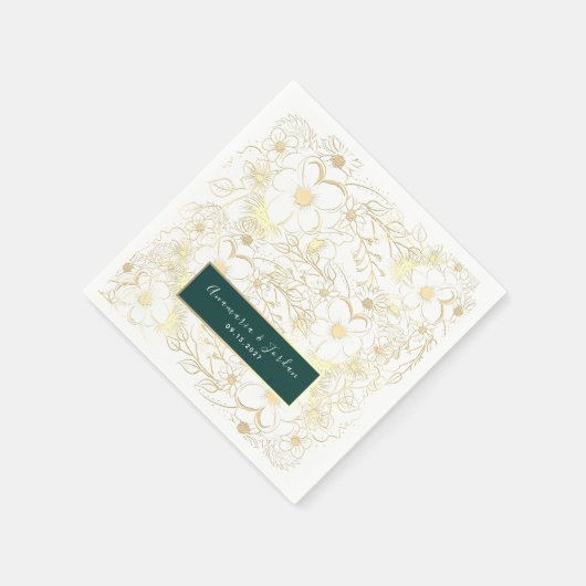 Personalisierte Goldhochzeit Napkins Serviette (Ecke)