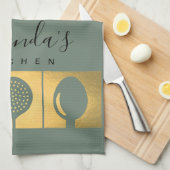 PERSONALISIERTE GOLDIMITAT SPOON FORK SKIMMER KOCH GESCHIRRTUCH (Viertel Falte)