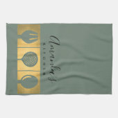 PERSONALISIERTE GOLDIMITAT SPOON FORK SKIMMER KOCH GESCHIRRTUCH (Horizontal)