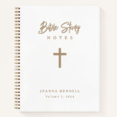 Personalisierte Goldkreuzbibelstudie zur Kalligrap Notizblock (Vorderseite)