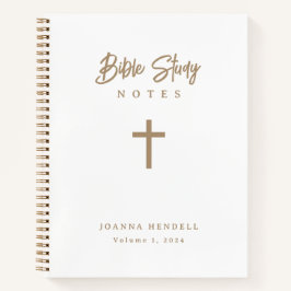 Personalisierte Goldkreuzbibelstudie zur Kalligrap Notizblock