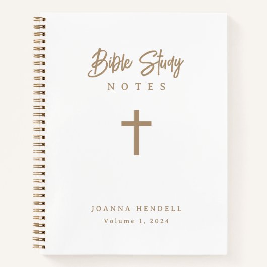 Personalisierte Goldkreuzbibelstudie zur Kalligrap Notizblock (Vorderseite)