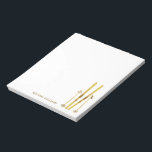 Personalisierte Goldschi | Vintage Skizze Notizblock<br><div class="desc">Moderner Alpin Ski,  Ski,  Ski-Design mit Goldskier und Goldpoles. Einfache Festtage Goldschi-Illustration für Skifans.</div>