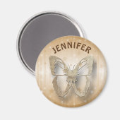 Personalisierte Goldstars und Schmetterlingsmagnet Magnet (Vorderseite/Rückseite)