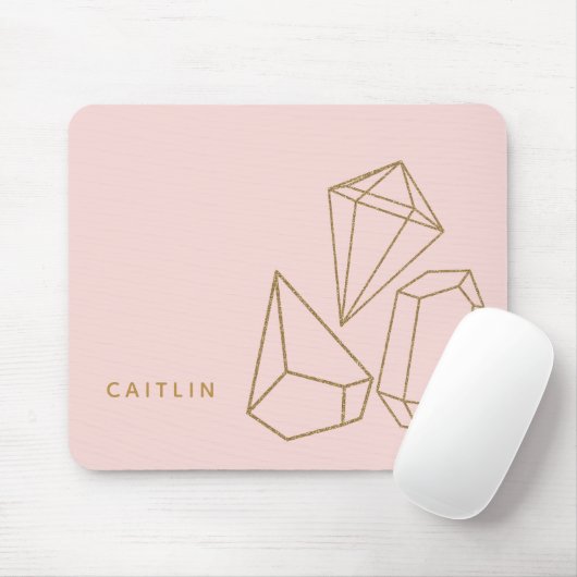 Personalisierte Goldsteine Rosa Mousepad (Mit Mouse)