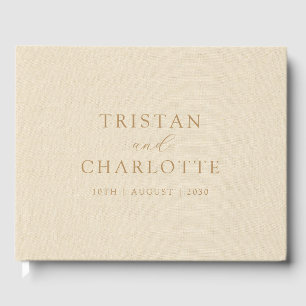 Personalisierte Goldtypografie Creme Imitats Linke Gästebuch