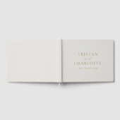 Personalisierte Goldtypografie Weißes Imitat Leine Gästebuch (Voll)