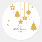 Personalisierte Goldverzierung Runder Aufkleber (Vorderseite)