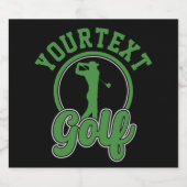 Personalisierte Golf ADD NAME Retro Pro Golfer Swi Bierflaschenetikett (Einzelnes Label)