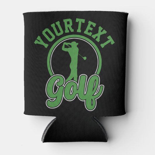 Personalisierte Golf ADD NAME Retro Pro Golfer Swi Dosenkühler (Vorderseite)