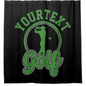 Personalisierte Golf ADD NAME Retro Pro Golfer Swi Duschvorhang (Vorderseite)