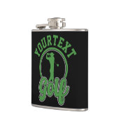 Personalisierte Golf ADD NAME Retro Pro Golfer Swi Flachmann (Links)