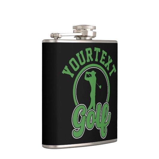 Personalisierte Golf ADD NAME Retro Pro Golfer Swi Flachmann (Rechts)