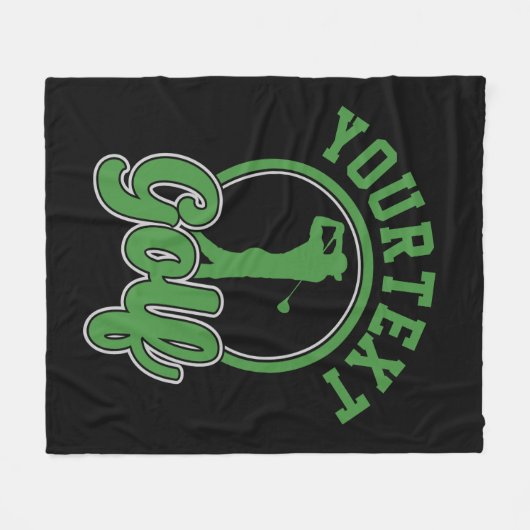 Personalisierte Golf ADD NAME Retro Pro Golfer Swi Fleecedecke (Vorderseite (Horizontal))