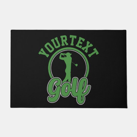 Personalisierte Golf ADD NAME Retro Pro Golfer Swi Fußmatte (Vorderseite)