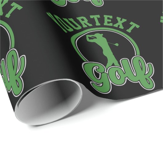 Personalisierte Golf ADD NAME Retro Pro Golfer Swi Geschenkpapier (Rolleneckpunkt)