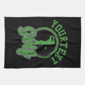 Personalisierte Golf ADD NAME Retro Pro Golfer Swi Geschirrtuch (Horizontal)