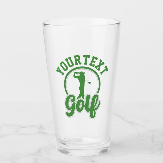 Personalisierte Golf ADD NAME Retro Pro Golfer Swi Glas (Vorderseite)