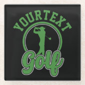 Personalisierte Golf ADD NAME Retro Pro Golfer Swi Glasuntersetzer (Vorderseite)