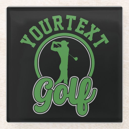 Personalisierte Golf ADD NAME Retro Pro Golfer Swi Glasuntersetzer (Vorderseite)