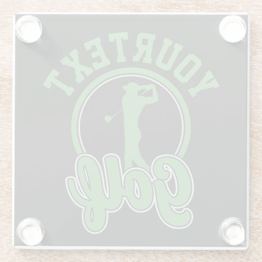 Personalisierte Golf ADD NAME Retro Pro Golfer Swi Glasuntersetzer (Rückseite)