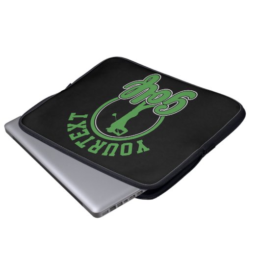 Personalisierte Golf ADD NAME Retro Pro Golfer Swi Laptopschutzhülle (Vorne Knopf)