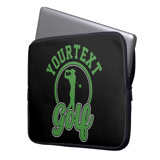 Personalisierte Golf ADD NAME Retro Pro Golfer Swi Laptopschutzhülle (Vorderseite Links)