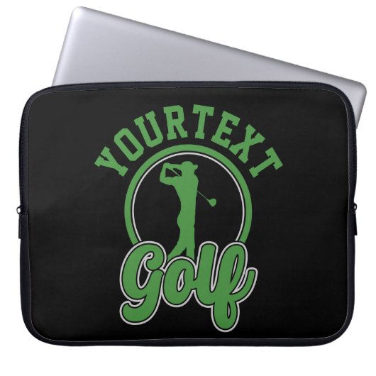 Personalisierte Golf ADD NAME Retro Pro Golfer Swi Laptopschutzhülle (Vorderseite)